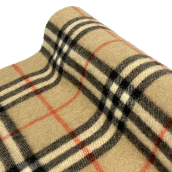 Auth Burberry's - Light Brown Black Red Cashmere Scarf - Picture 3 of 8